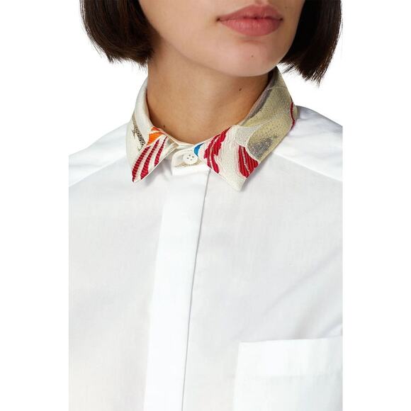 Haider Ackermann Short Sleeve Buttons Down Shirt White Women's Size 40 US Medium - Picture 3 of 15